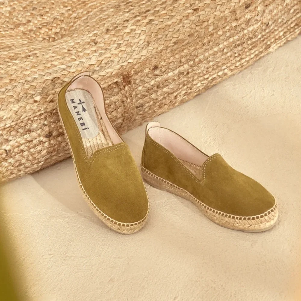 Manebi Suede Flat Espadrilles Hamptons 42